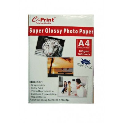 E-PRINT Glossy A4 Aluminium Pack 180 gsm 20 lembar